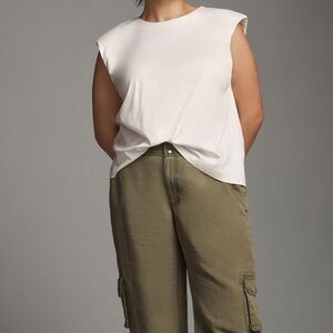 ANTHROPOLOGIE Structured Sleeveless White Top Size 3X NEW